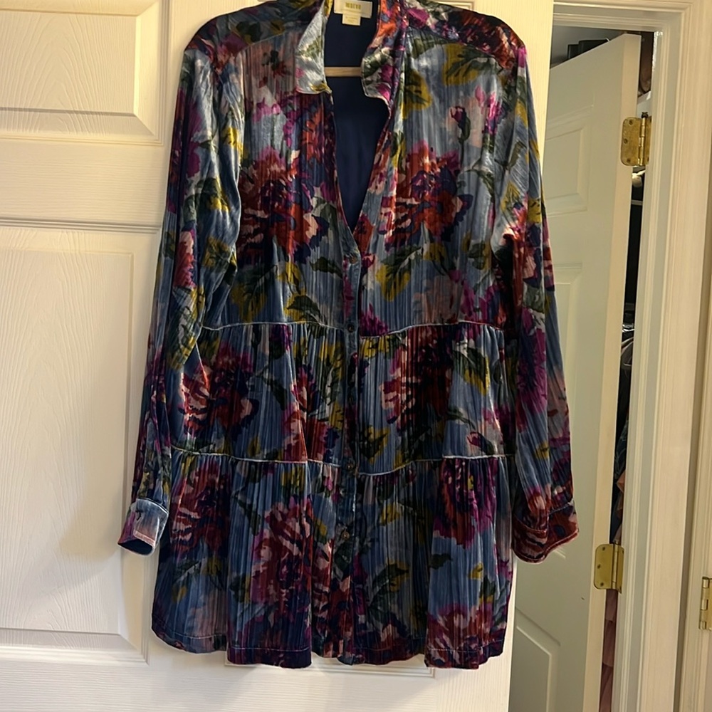 Maeve Velvet Floral Tier Dress XL